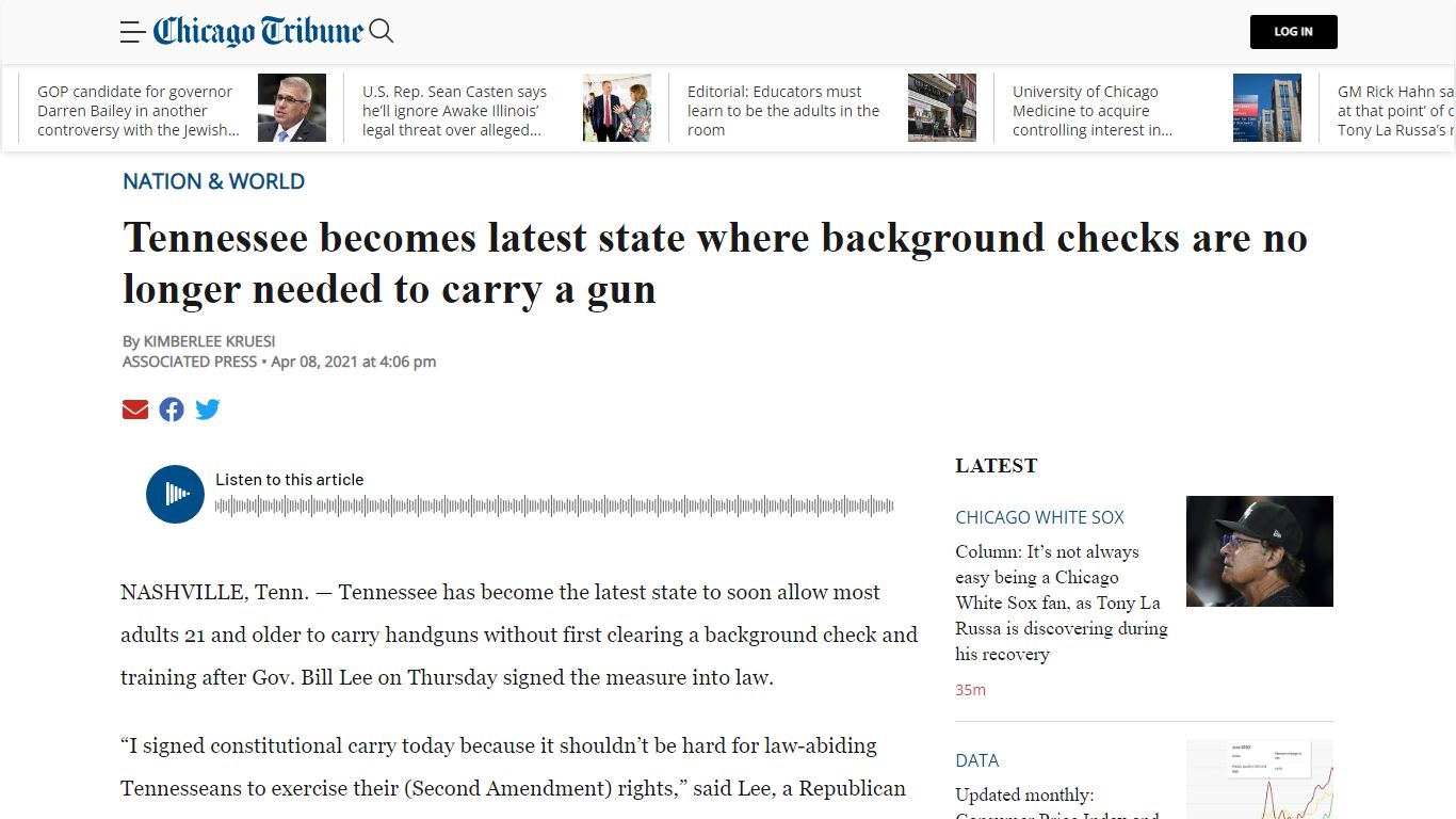 Background checks no longer required for Tennessee gunowners